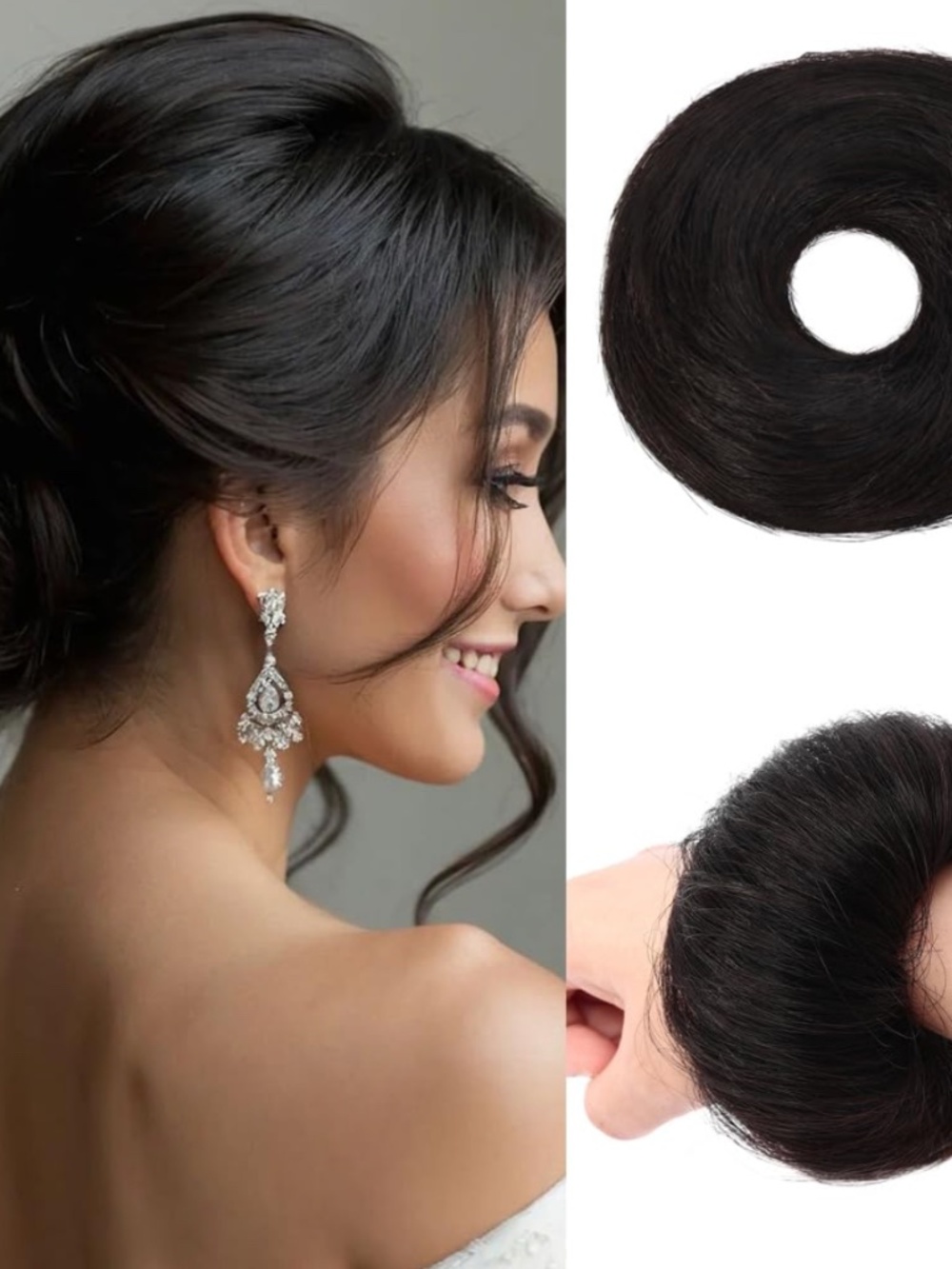 NIB Human Hair Messy-Bun Scrunchie